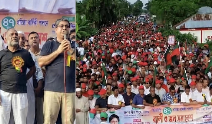 বগুড়ার শিবগঞ্জে হাজারো মানুষের ঢল