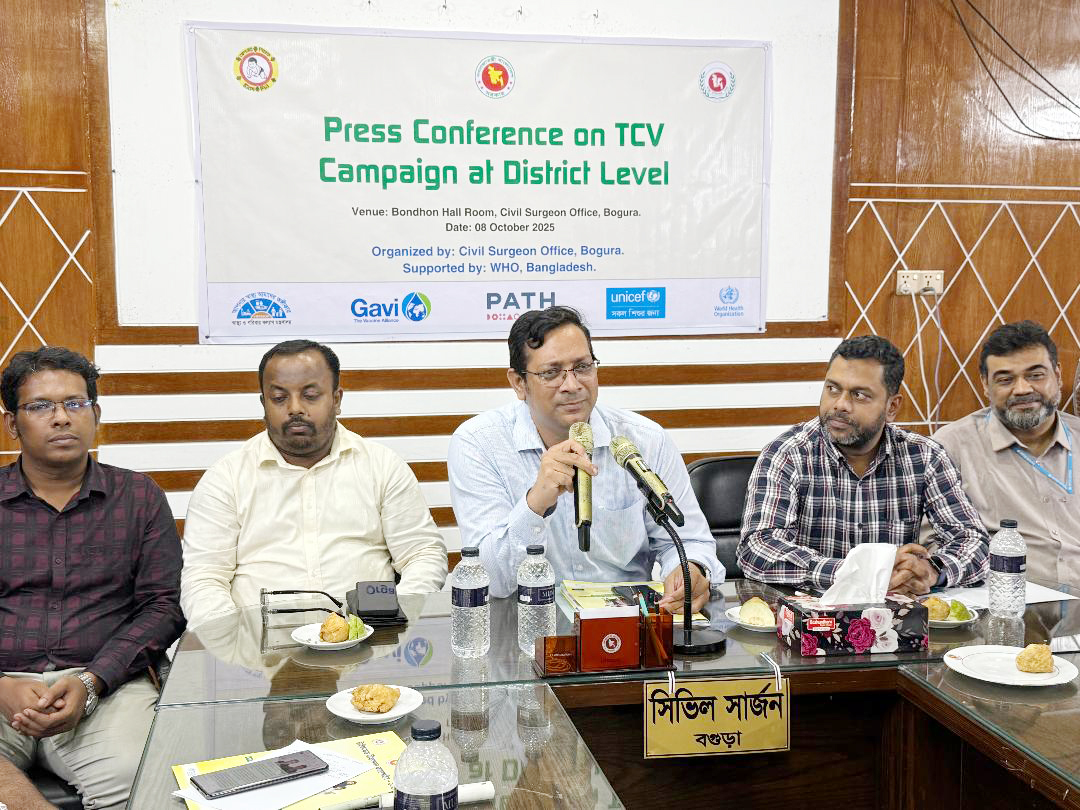 বগুড়ায় টাইফয়েড টিকাদান সার্থক করতে গণমাধ্যমের সাথে সিভিল সার্জনের মতবিনিময়